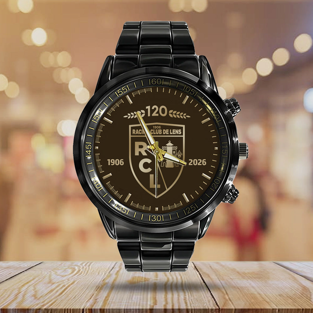 RC Lens 120th Anniversary Black Stainless Steel Watch - TANTN19306
