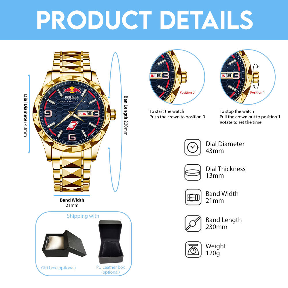 Red Bull Racing x Max Verstappen Alloy Luxury Quartz Watch - TMTHU4399