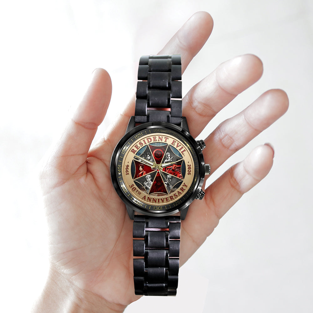 Resident Evil 30th Anniversary Black Stainless Steel Watch - TMTHU4264