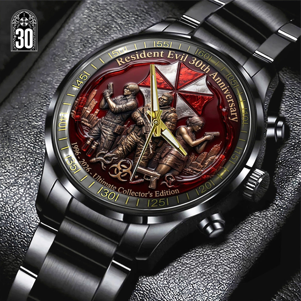 Resident Evil 30th Anniversary Black Stainless Steel Watch - GNE5502