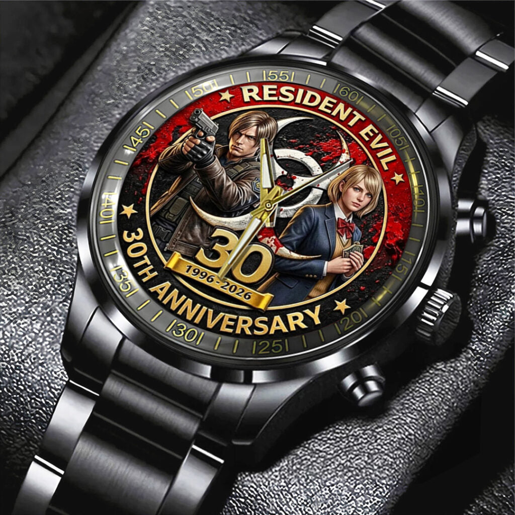 Resident Evil 30th Anniversary Black Stainless Steel Watch - TMTHU4339