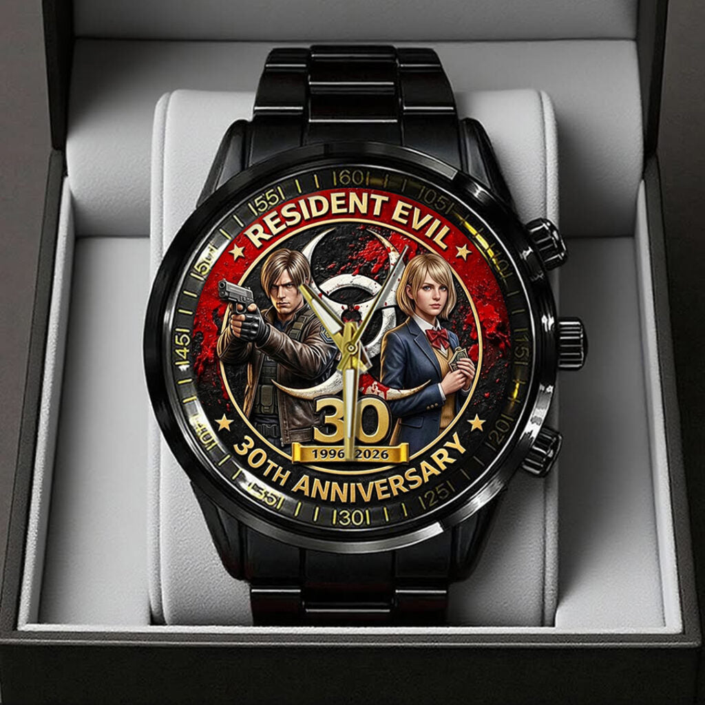 Resident Evil 30th Anniversary Black Stainless Steel Watch - TMTHU4339