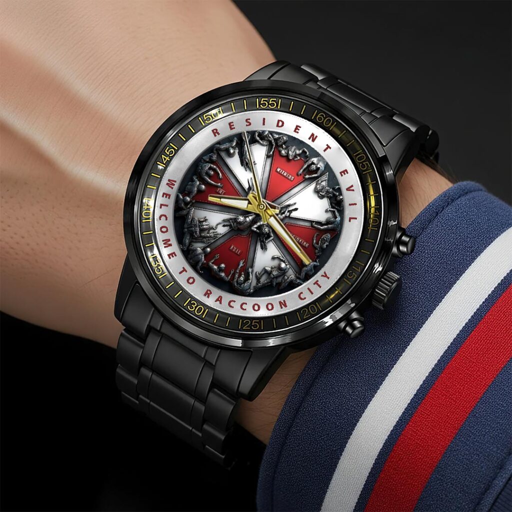 Resident Evil Requiem Black Stainless Steel Watch - HOATT16552