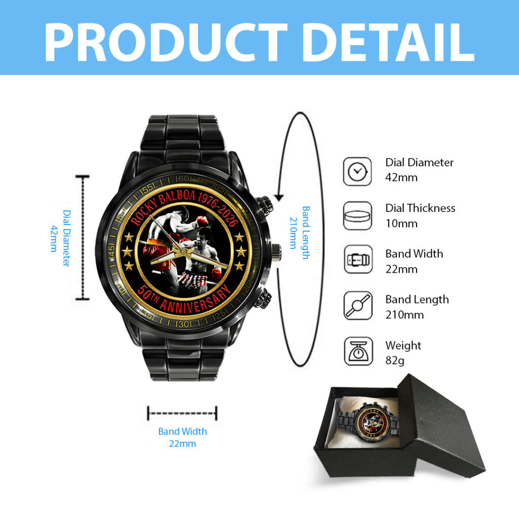 Rocky 50th Anniversary Black Stainless Steel Watch - HOATT15613