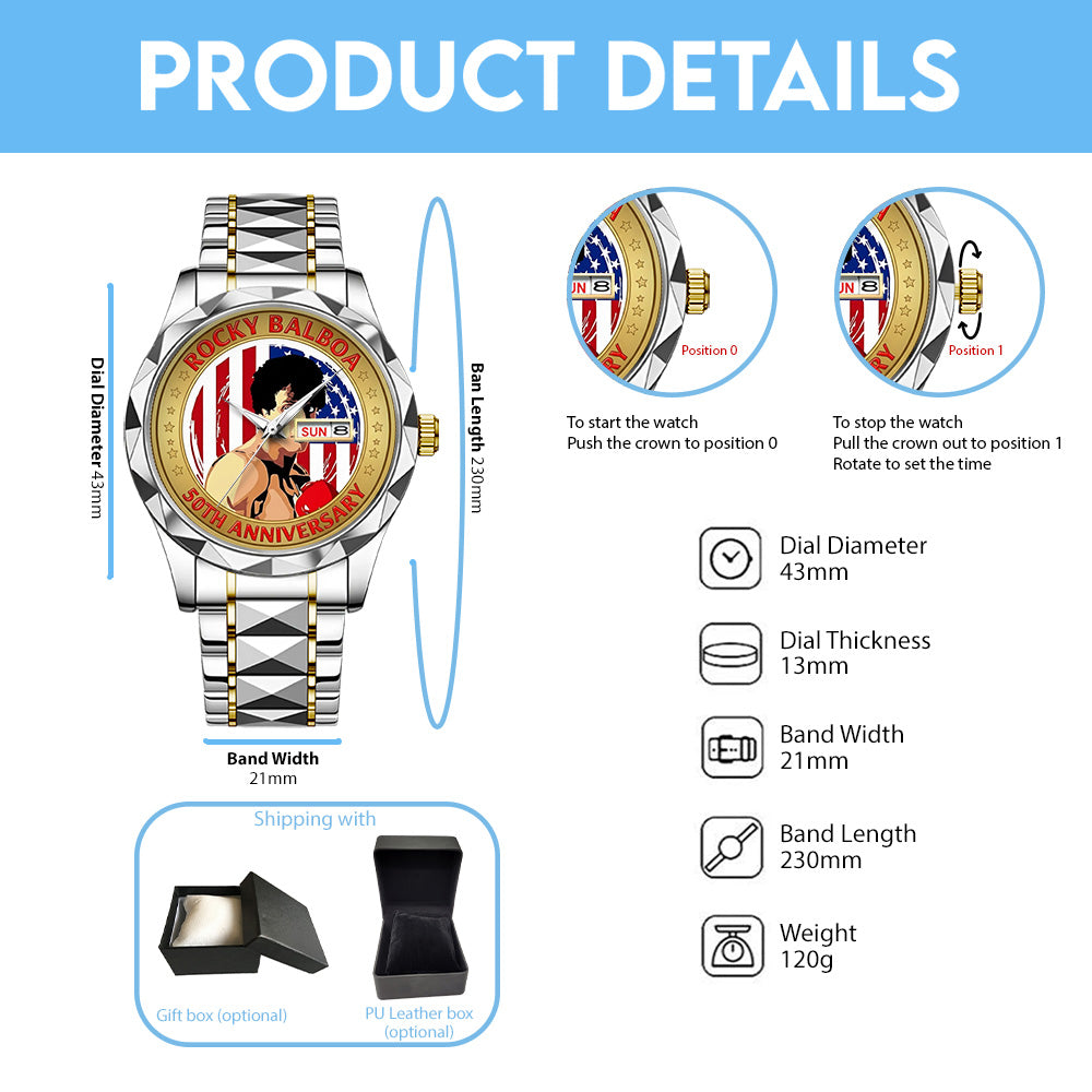Rocky Balboa 50th Anniversary Alloy Luxury Quartz Watch - TMTHU3120