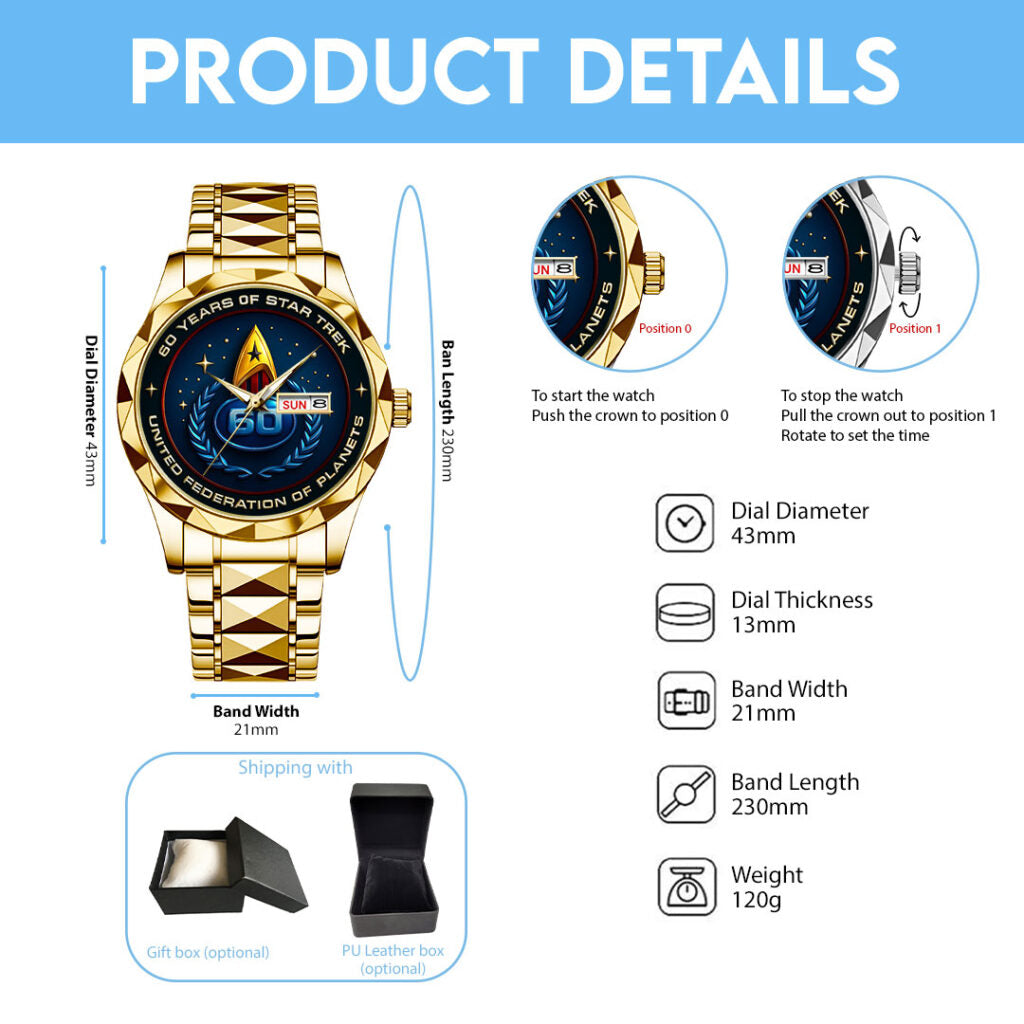 Star Trek 60th Anniversary Alloy Luxury Quartz Watch - TMTHU1472