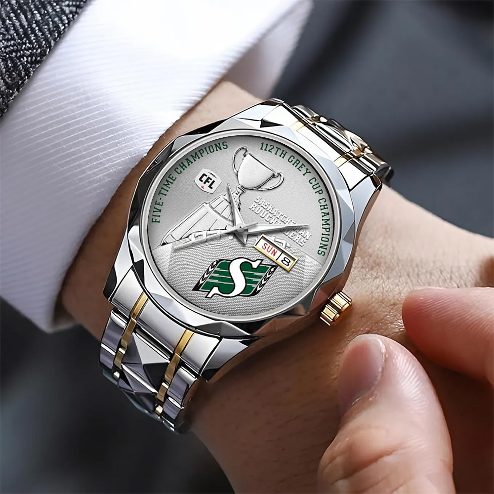 Saskatchewan Roughriders 2025 Grey Cup Champions Alloy Luxury Quartz Watch - TANTN18924