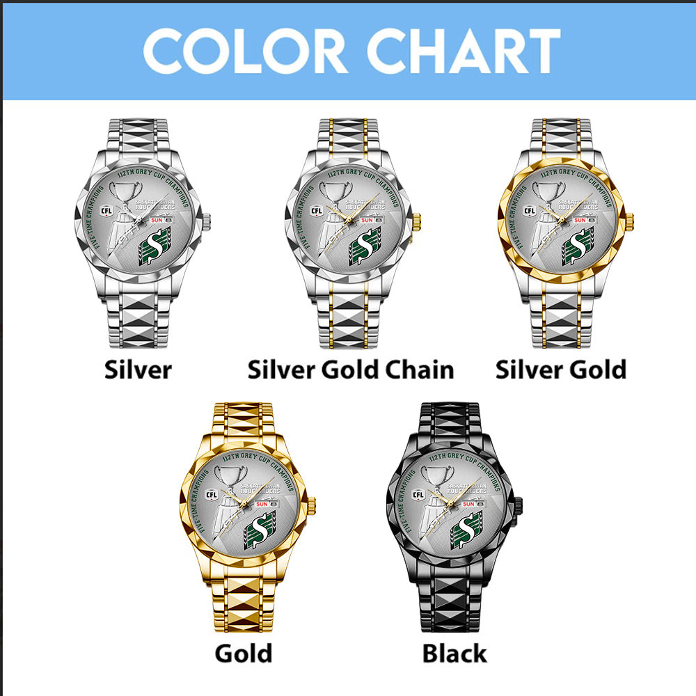 Saskatchewan Roughriders 2025 Grey Cup Champions Alloy Luxury Quartz Watch - TANTN18924