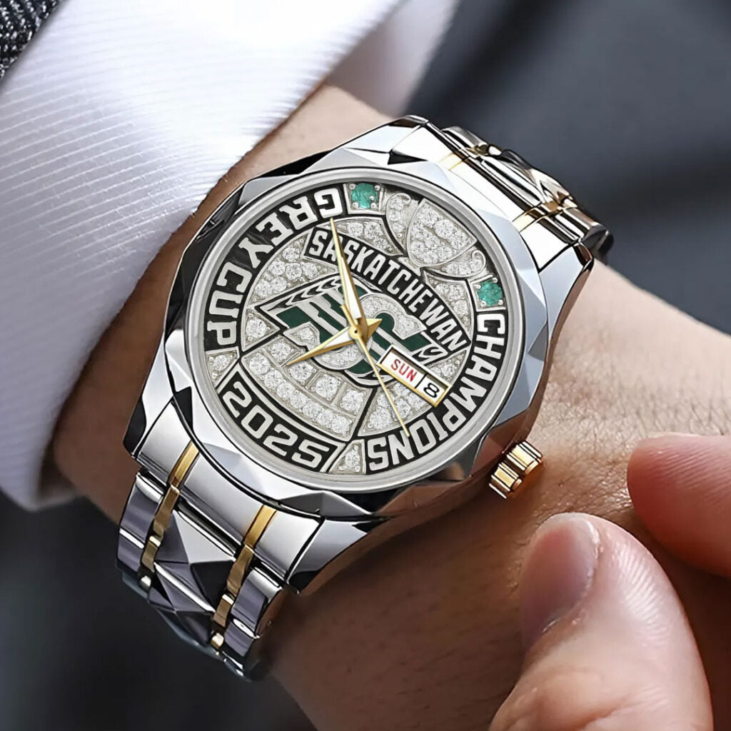 Saskatchewan Roughriders 2025 Grey Cup Champions Alloy Luxury Quartz Watch - TMTHU2239