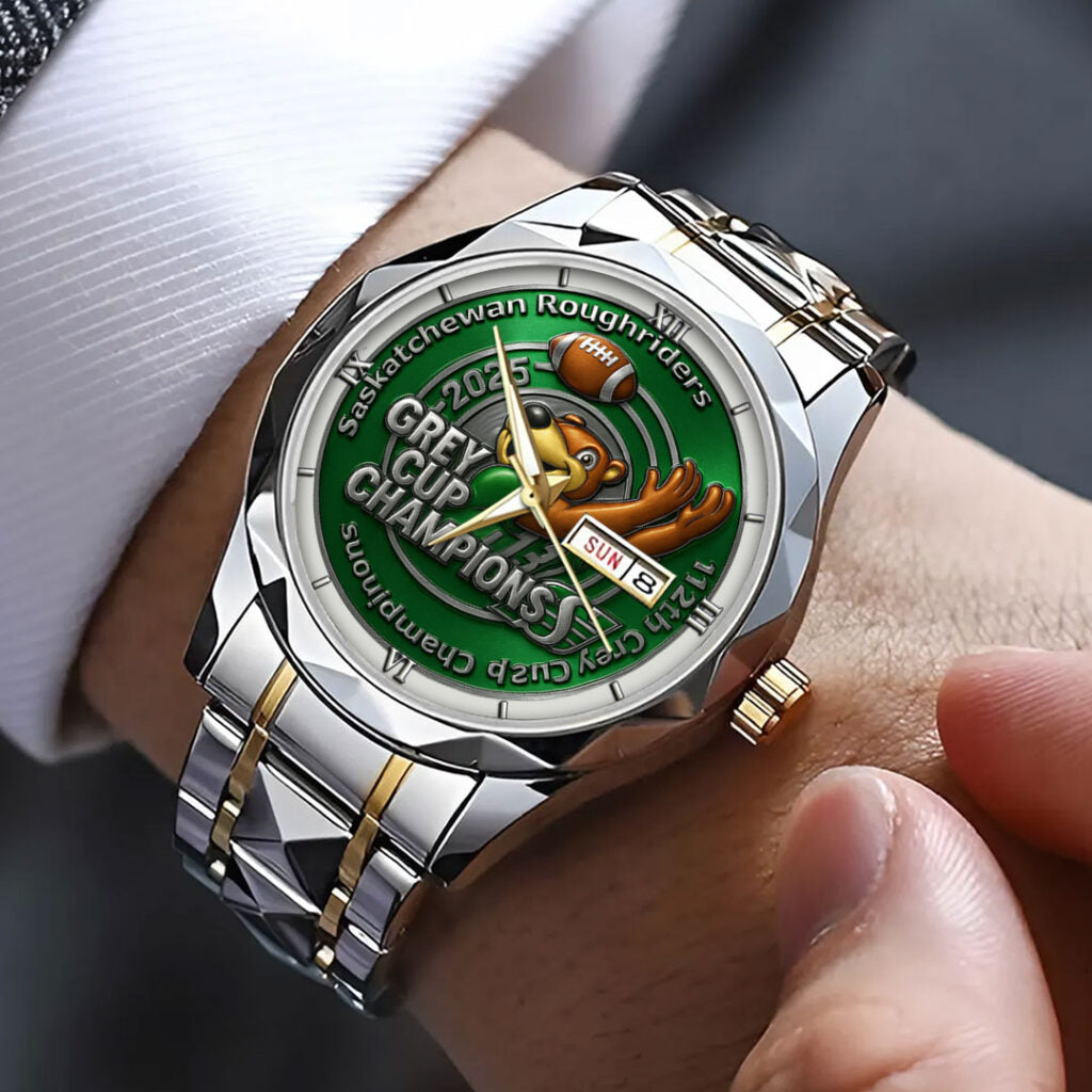 Saskatchewan Roughriders 2025 Grey Cup Champions Alloy Luxury Quartz Watch - TMTHU2248