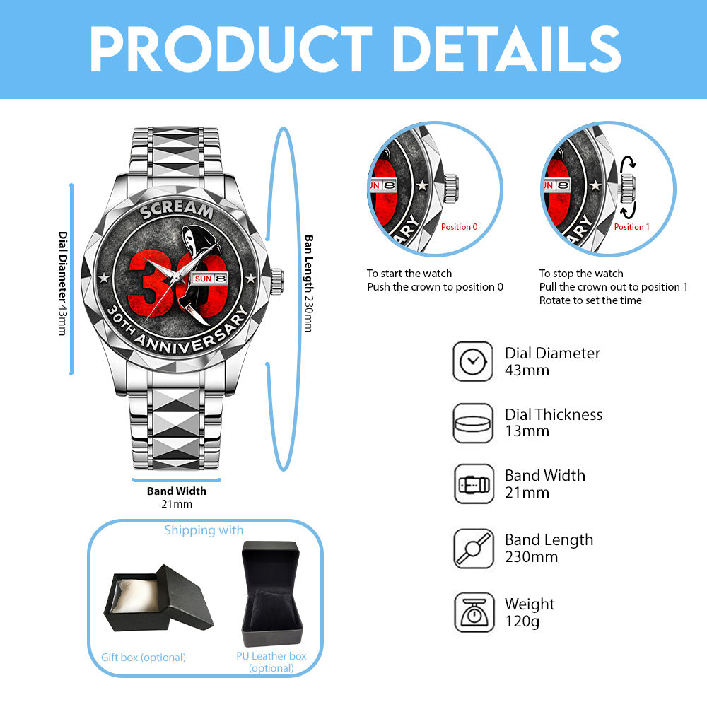 Scream 30th Anniversary Alloy Luxury Quartz Watch - GNE5024