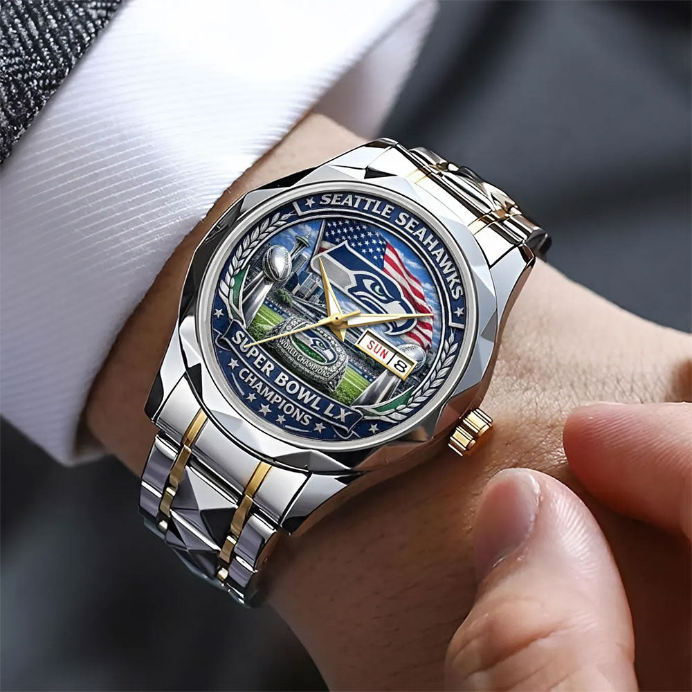 Seattle Seahawks Super Bowl LX Champions Alloy Luxury Quartz Watch - MAITM14877