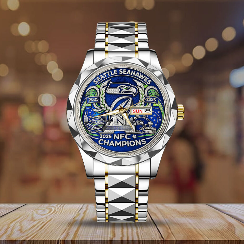 Seattle Seahawks 2025 NFC Champions Alloy Luxury Quartz Watch - TMTHU3731