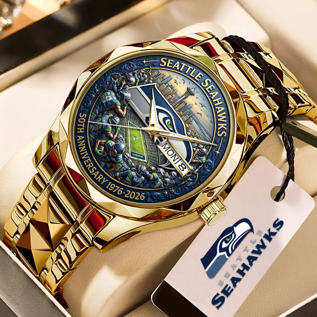Seattle Seahawks 50th Anniversary Alloy Luxury Quartz Watch - TMTHU3545