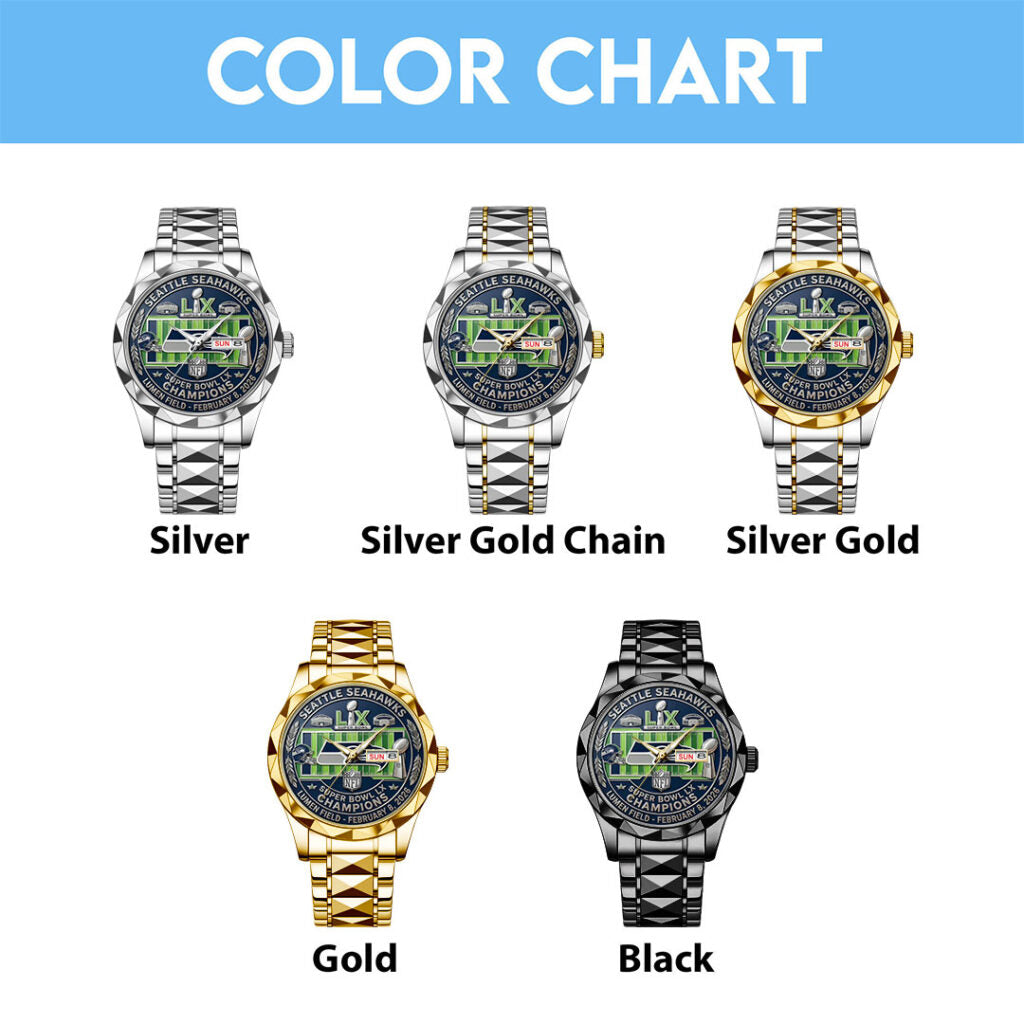 Seattle Seahawks Super Bowl LX Champions Alloy Luxury Quartz Watch - MAITM14818