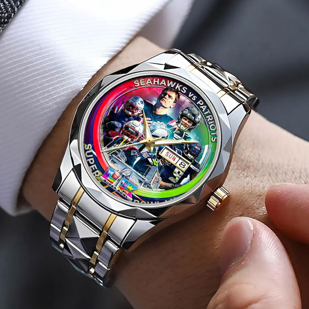 Seattle Seahawks x New England Patriots Super Bowl LX 2025 Alloy Luxury Quartz Watch - TMTHU3477