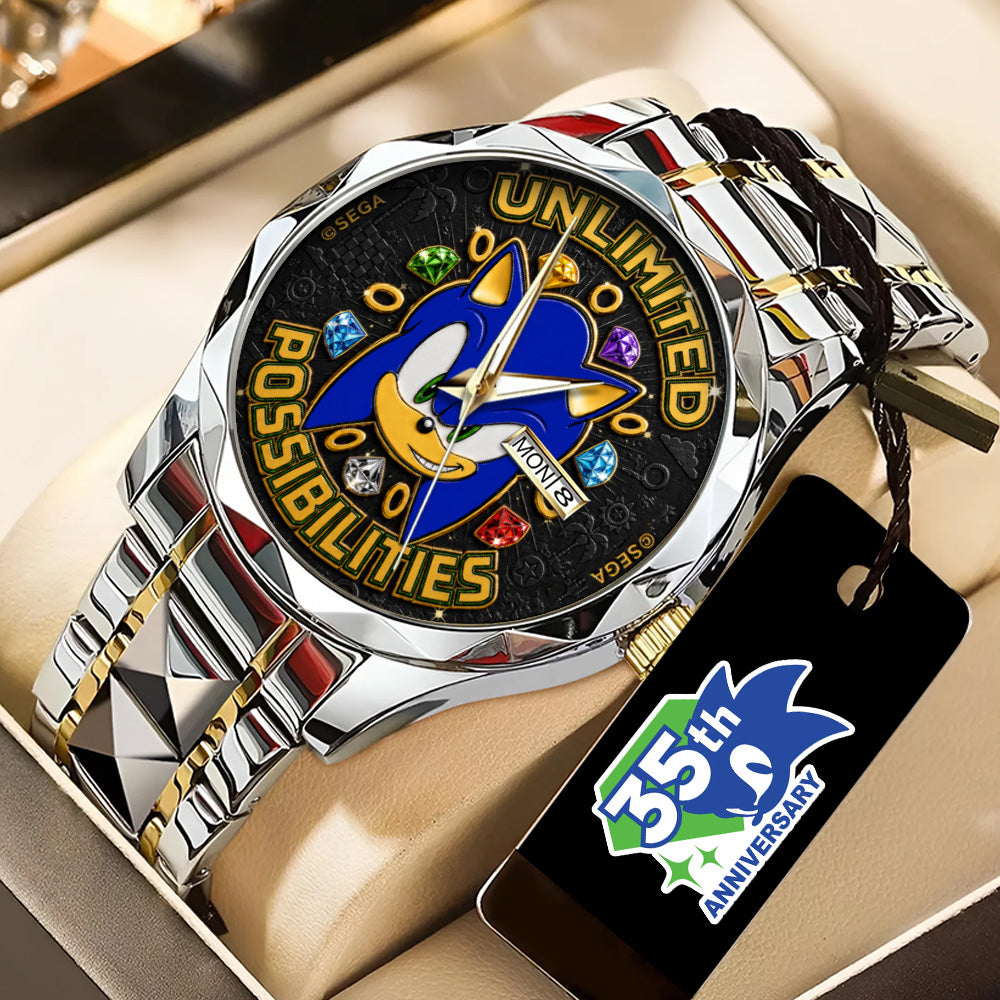 Sonic the Hedgehog 35th Anniversary Alloy Luxury Quartz Watch - GNE7312