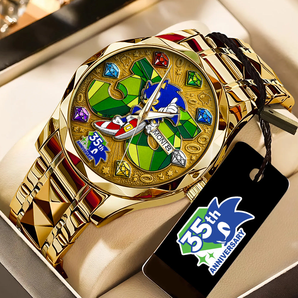 Sonic the Hedgehog 35th Anniversary Alloy Luxury Quartz Watch - GNE7347