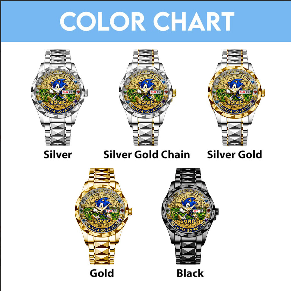 Sonic the Hedgehog 35th Anniversary Alloy Luxury Quartz Watch - GNE7354