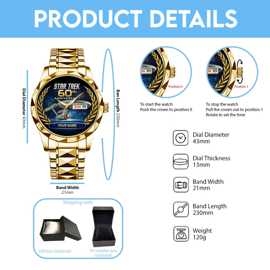 Personalized Star Trek 60th Anniversary 2026 Alloy Luxury Quartz Watch - TANTN21222