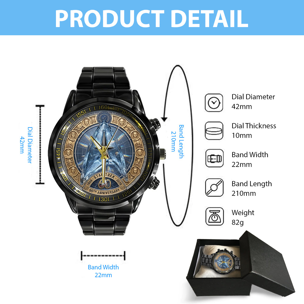 Star Trek 60th Anniversary Black Stainless Steel Watch - TMTHU7679