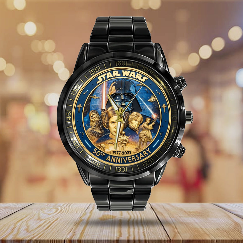 Star Wars 50th Anniversary 2027 Black Stainless Steel Watch - TMTHU5394