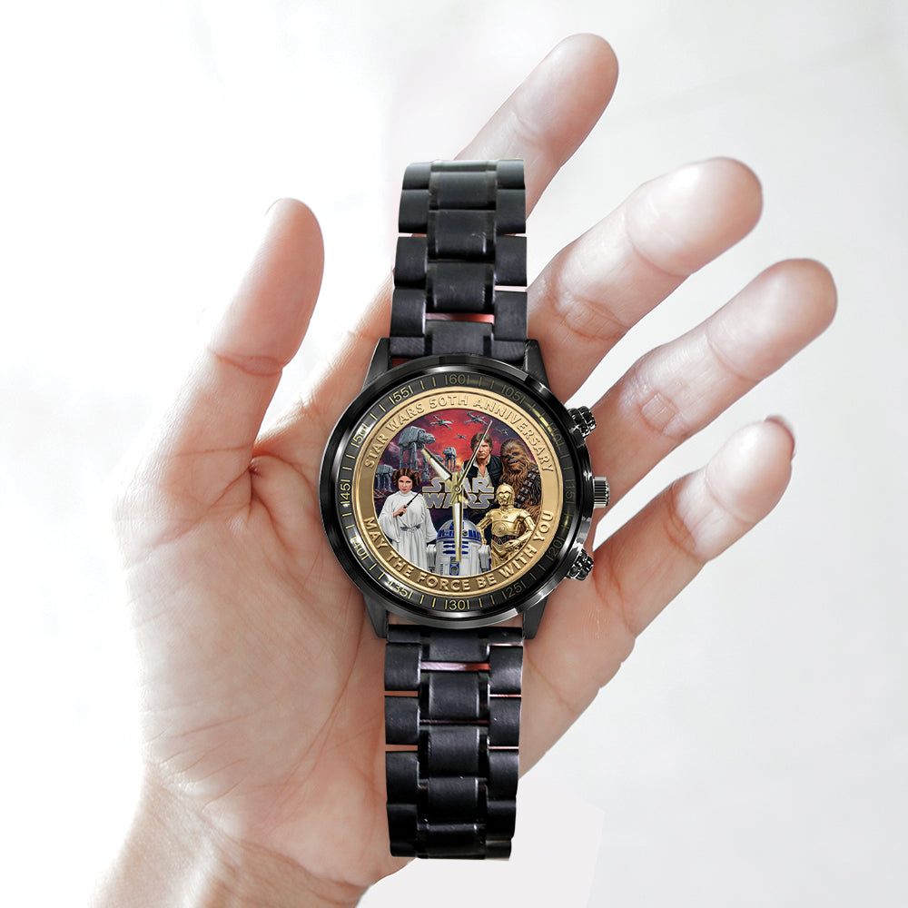 Star Wars 50th Anniversary 2027 Black Stainless Steel Watch - TMTHU5582