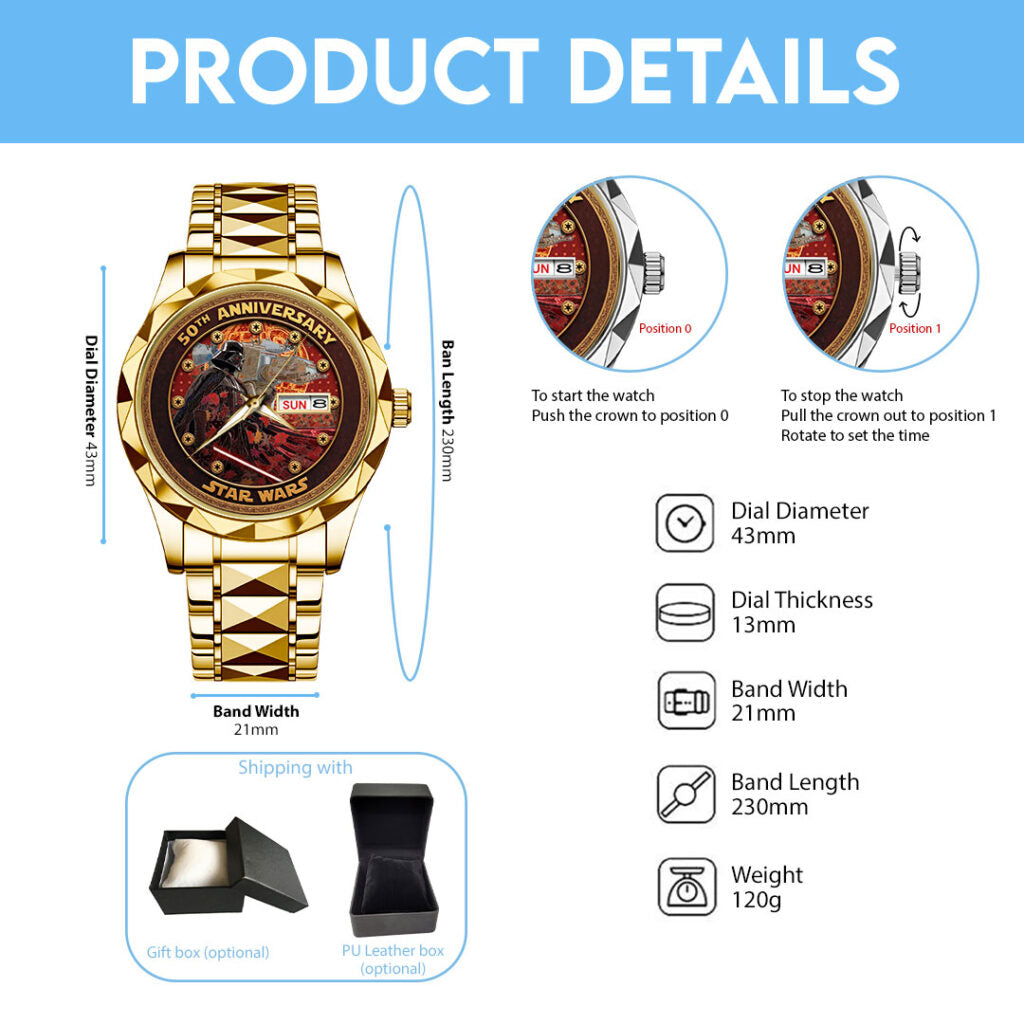 Star Wars 50th Anniversary Alloy Luxury Quartz Watch - TMTHU5603