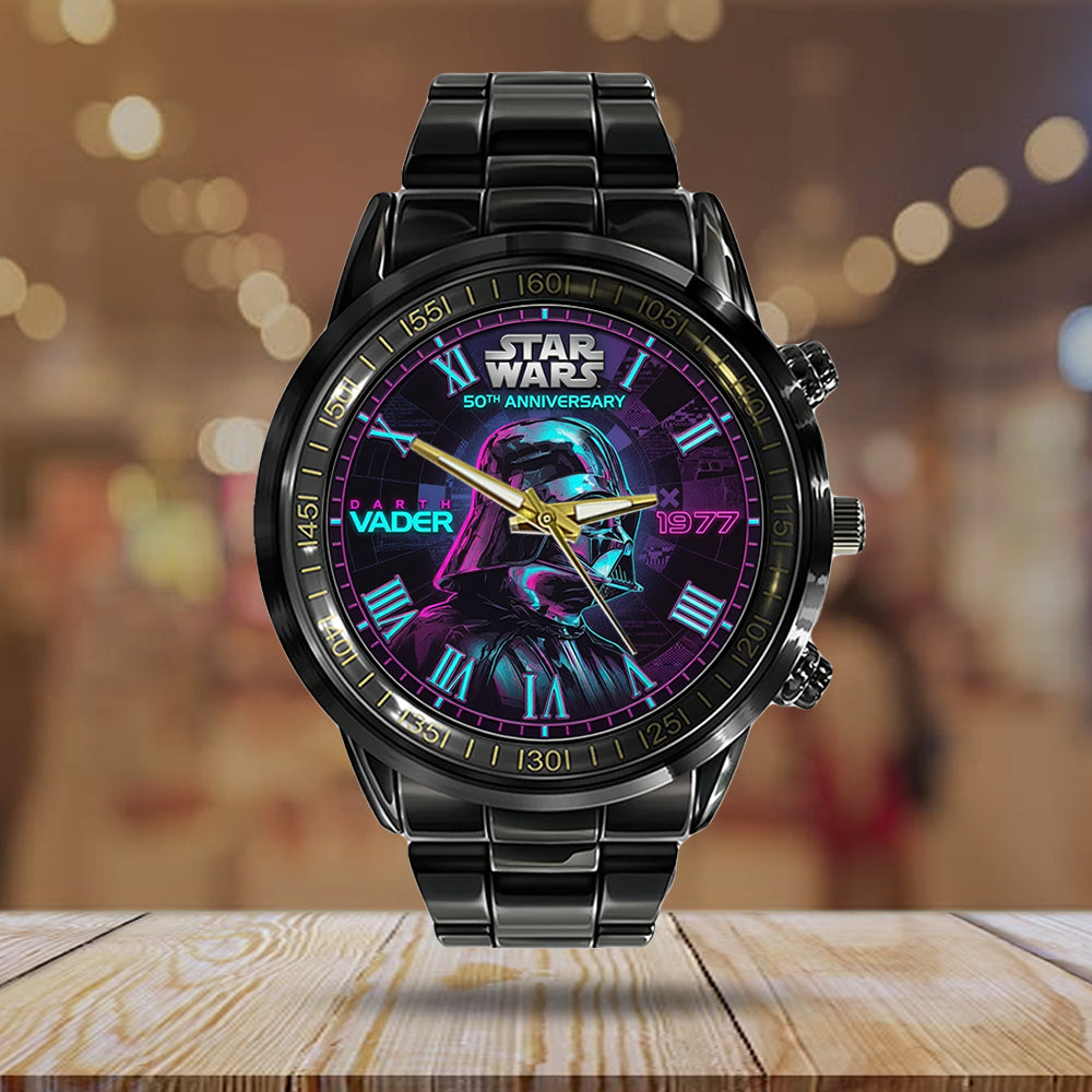 Star Wars 50th Anniversary Black Stainless Steel Watch - TMTHU7370