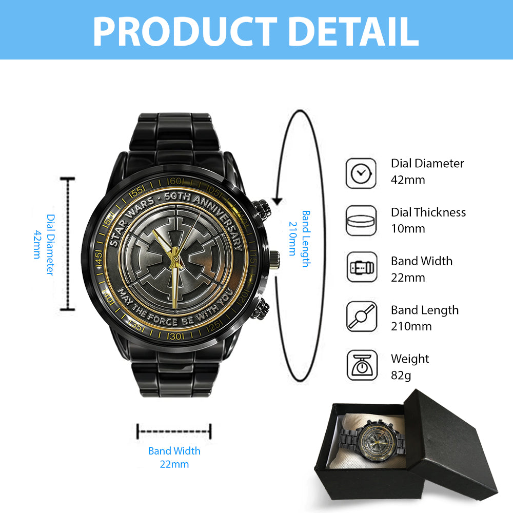 Star Wars 50th Anniversary Black Stainless Steel Watch - TMTHU2200