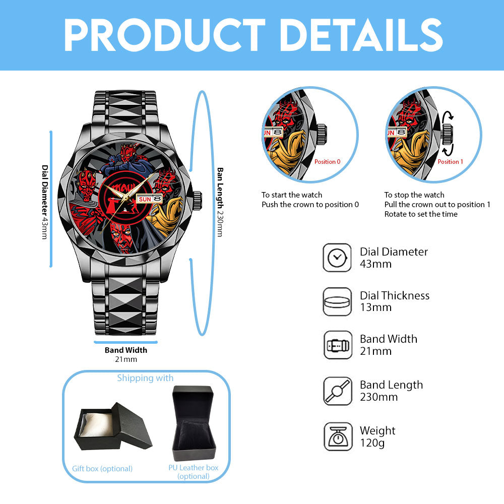 Star Wars: Maul Shadow Lord Alloy Luxury Quartz Watch - TANTN22668