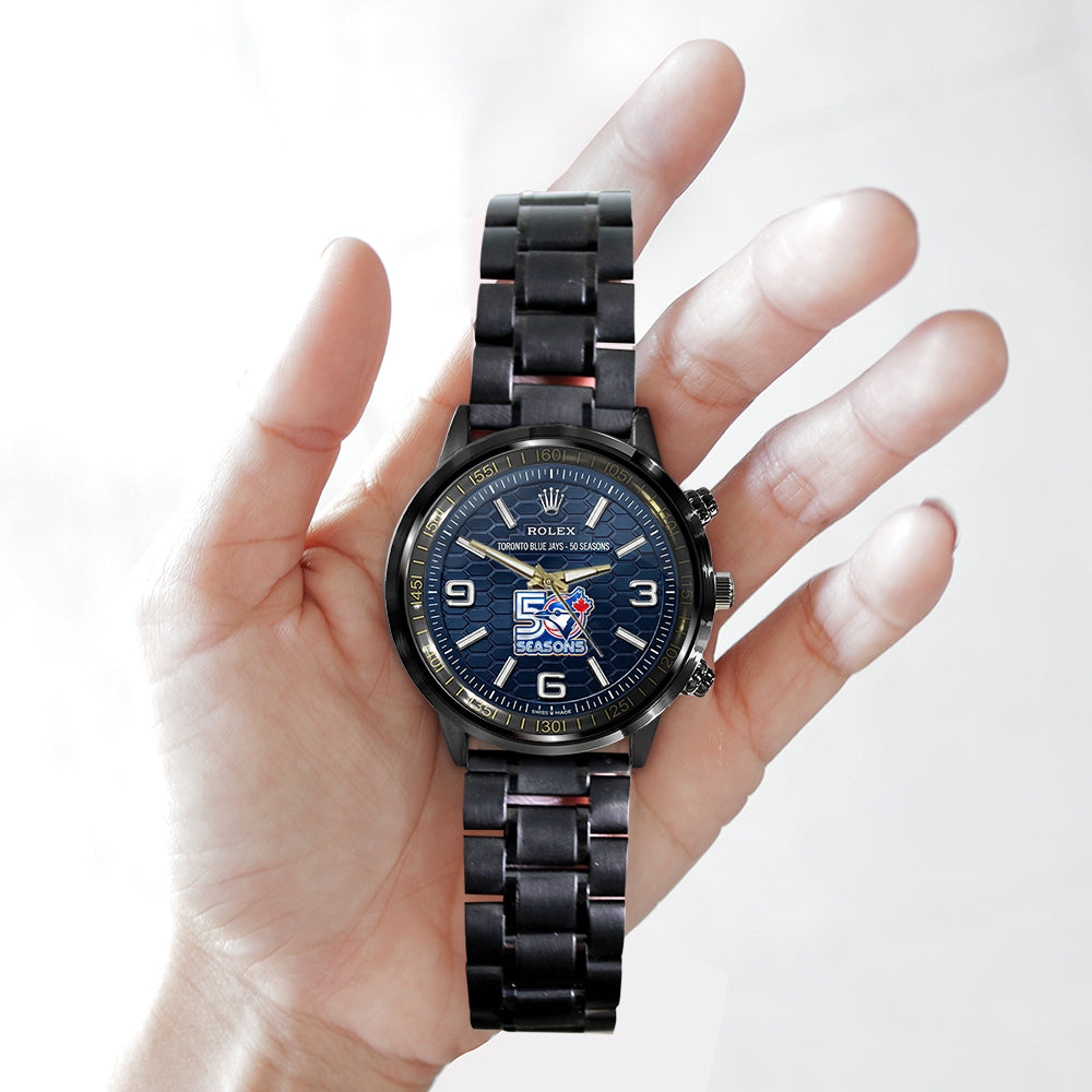 Toronto Blue Jays Black Stainless Steel Watch - TMTHU3950
