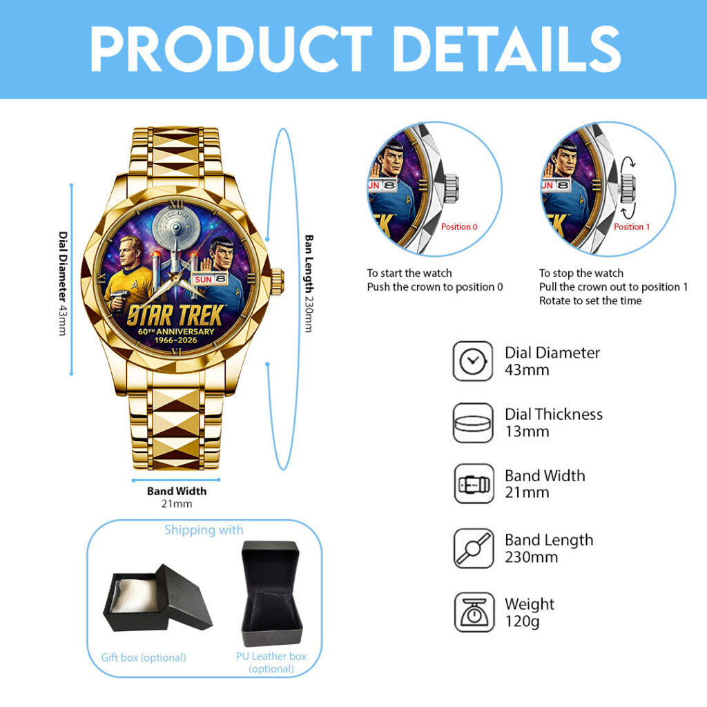 Star Trek 60th Anniversary Alloy Luxury Quartz Watch - TMTHU3765