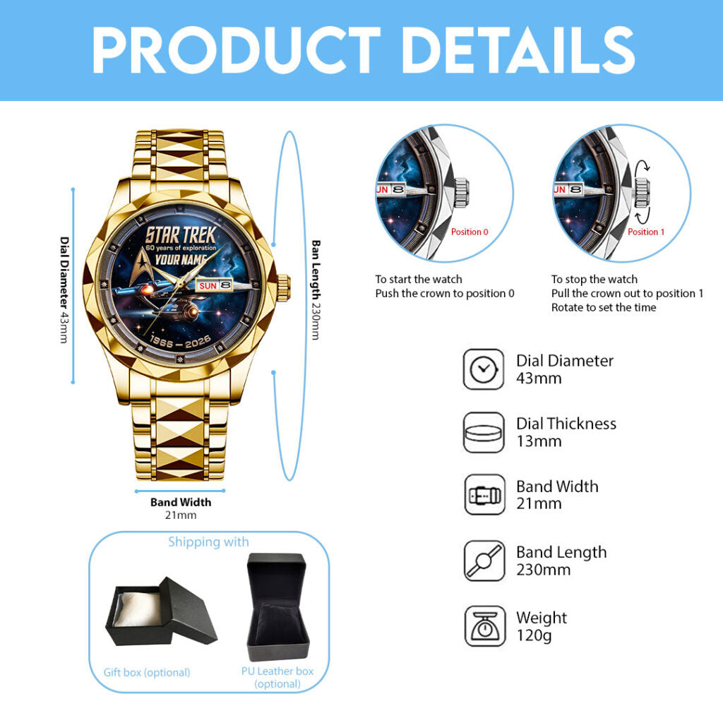 Personalized Star Trek 60th Anniversary Alloy Luxury Quartz Watch - VANDH5042