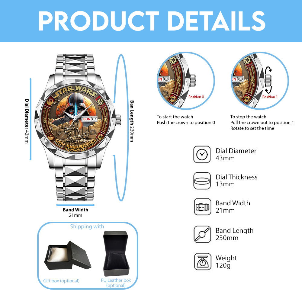 Star Wars 50th Anniversary Alloy Luxury Quartz Watch - GNE6270