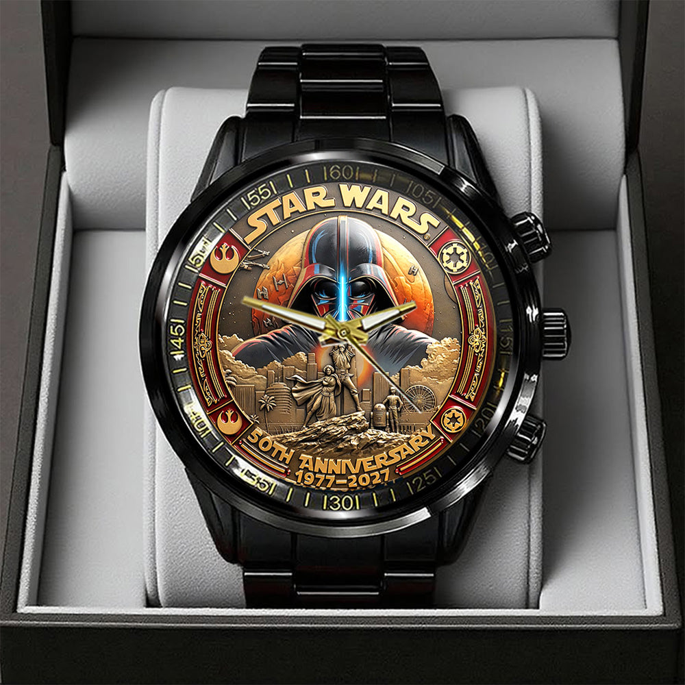 Star Wars 50th Anniversary Black Stainless Steel Watch - GNE6271