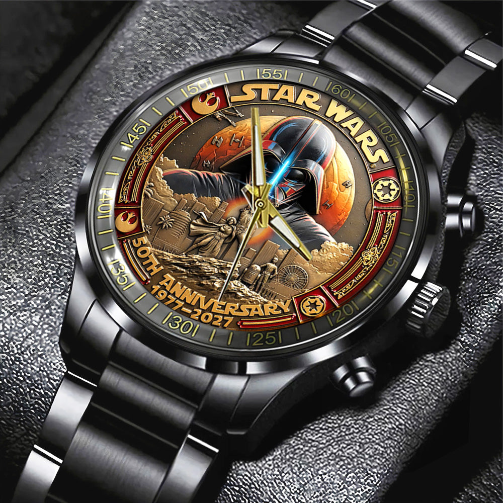 Star Wars 50th Anniversary Black Stainless Steel Watch - GNE6271