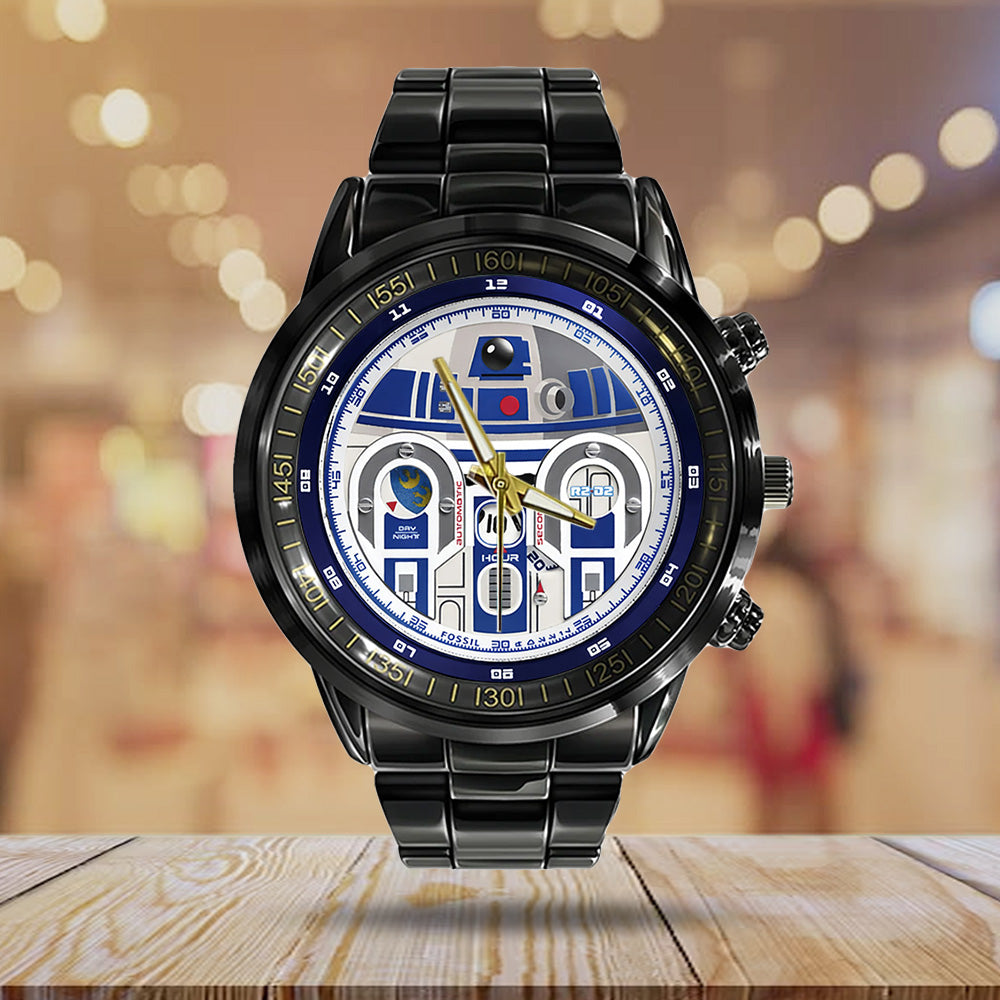 Star Wars x R2-D2 Black Stainless Steel Watch - GNE5702