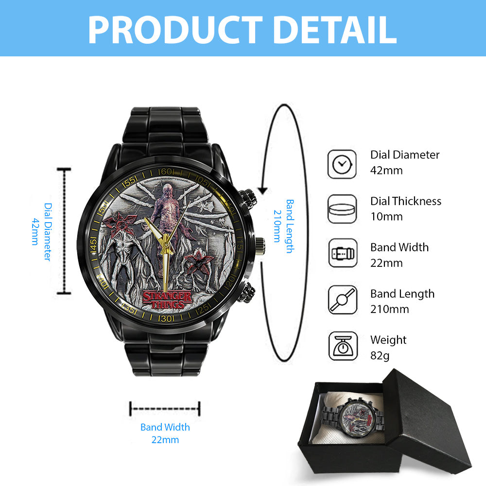 Stranger Things Black Stainless Steel Watch - TANTN17490