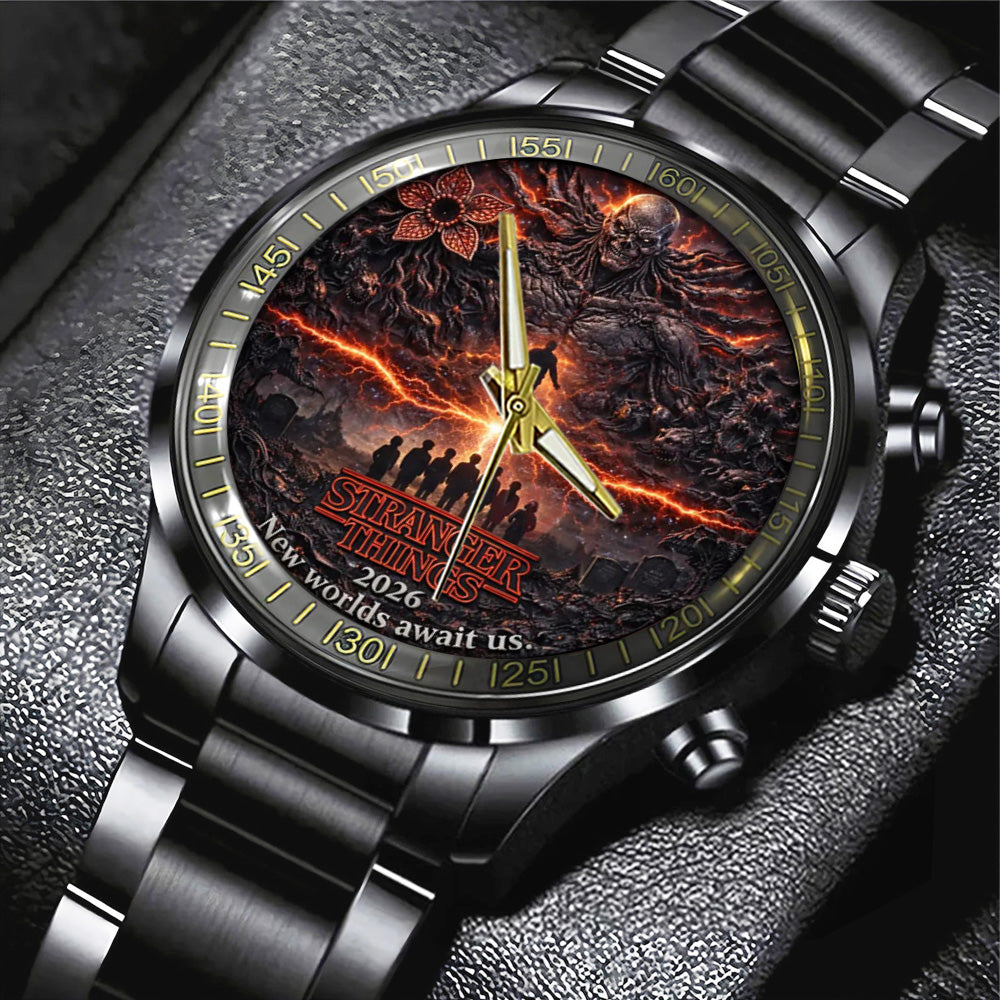 Stranger Things Black Stainless Steel Watch - TANTN19820