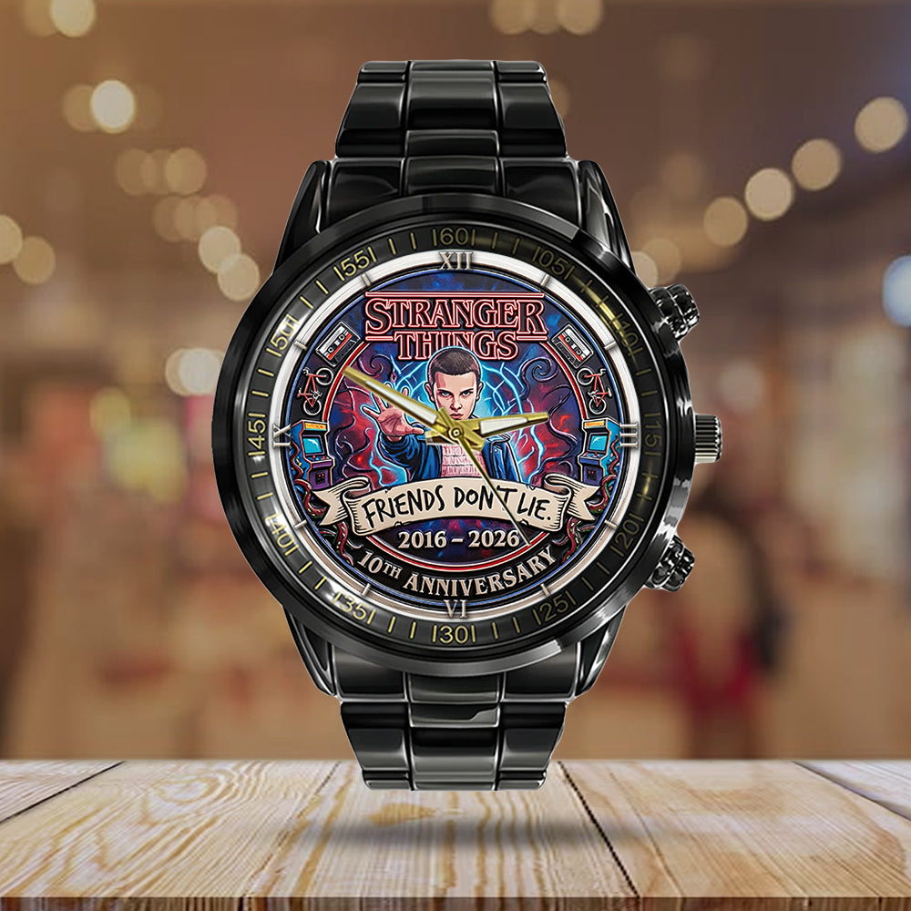 Stranger Things 10th Anniversary Black Stainless Steel Watch - MAITM14308