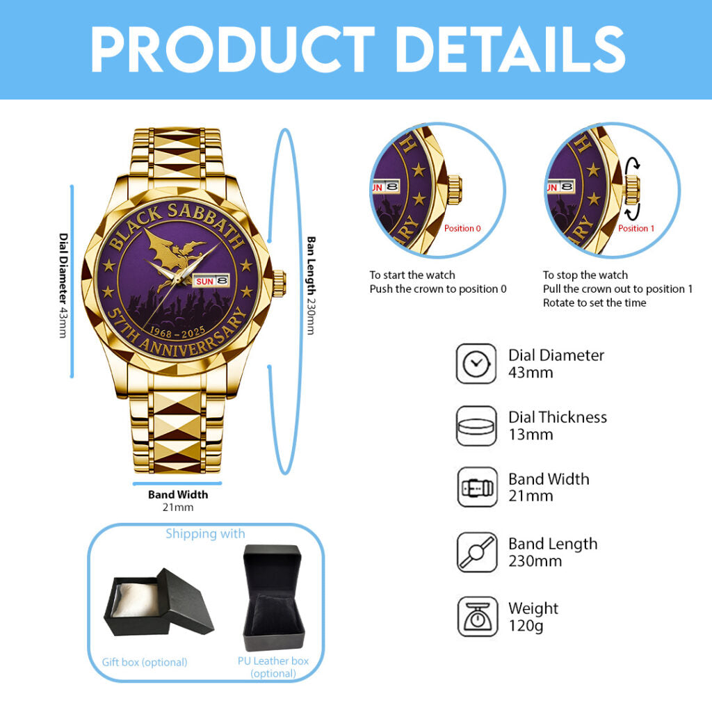 Black Sabbath 57th Anniversary Alloy Luxury Quartz Watch - TANTN15450