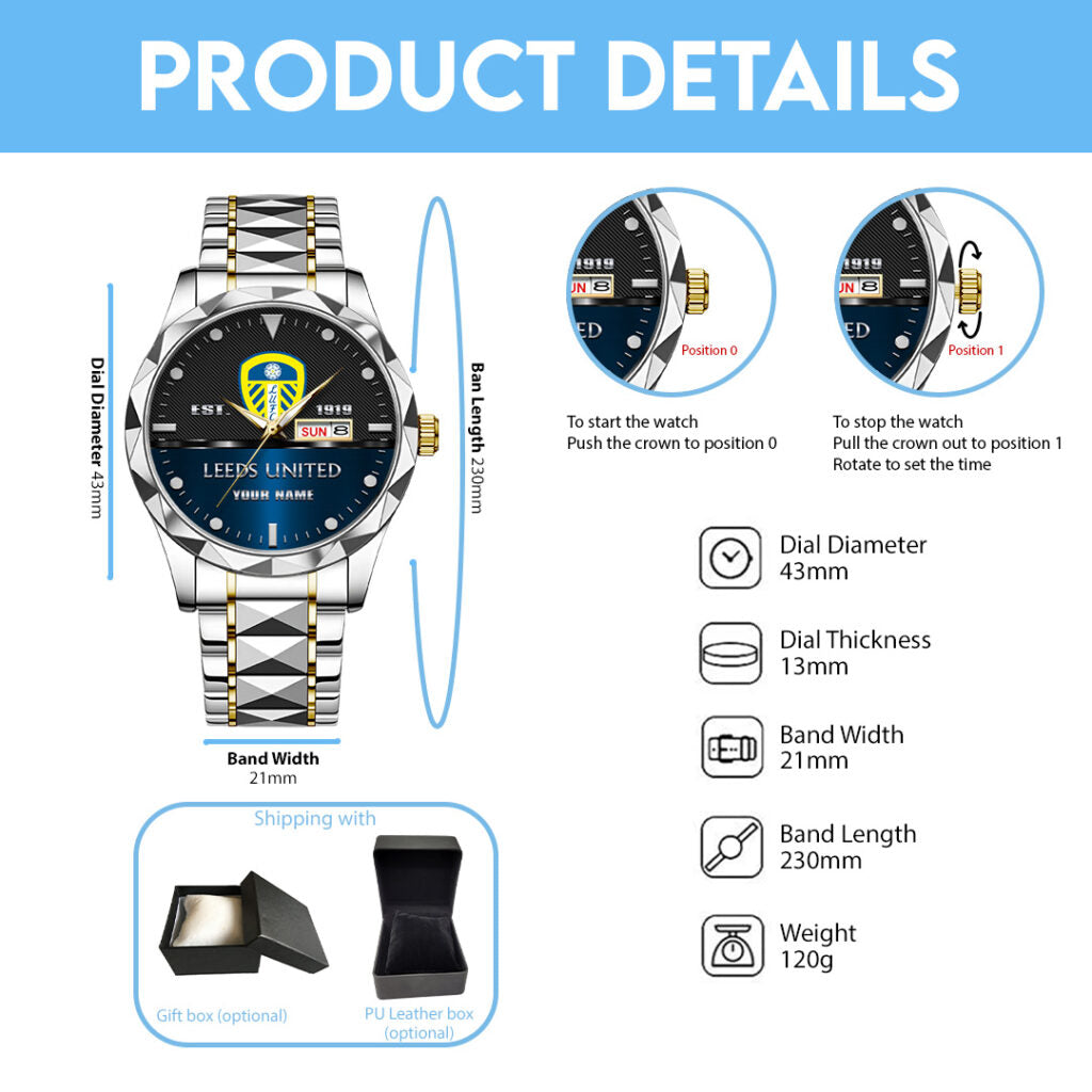 Personalized Leeds United Alloy Luxury Quartz Watch - TANTN15467