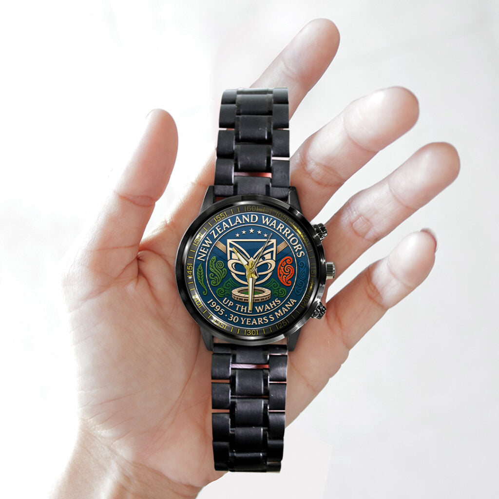 New Zealand Warriors 30th Anniversary Black Stainless Steel Watch - TANTN17876