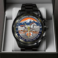 Denver Broncos 65th Anniversary Black Stainless Steel Watch - TANTN19415