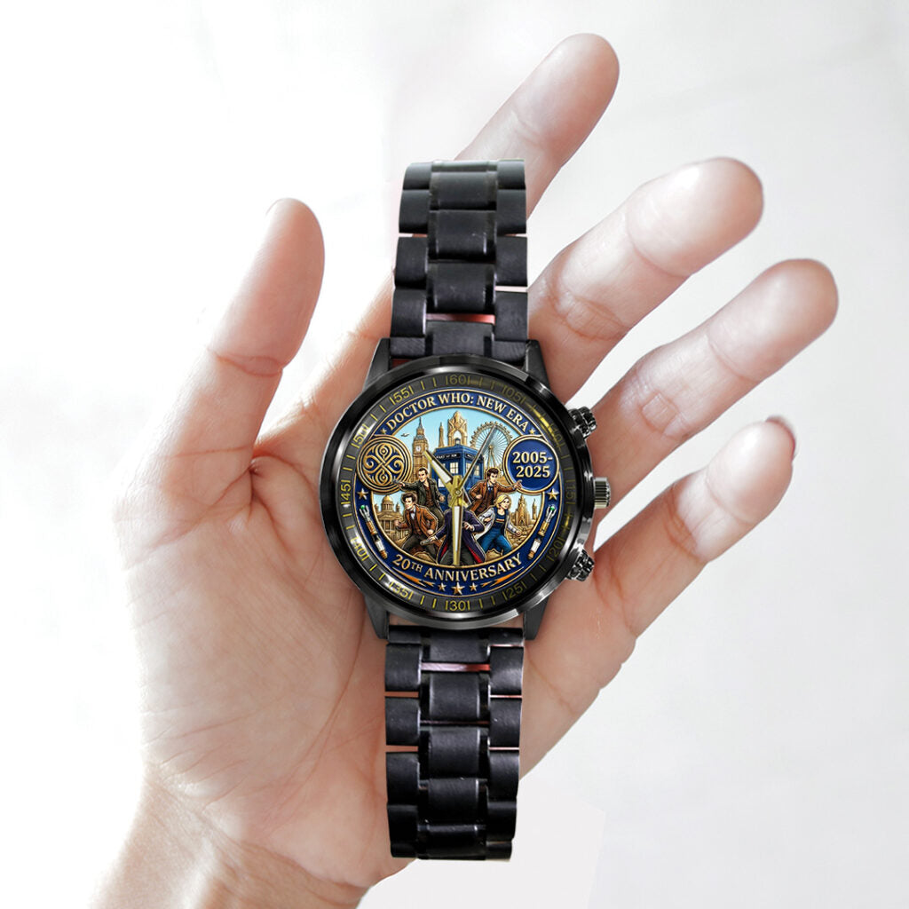 Doctor Who: New Era 20th Anniversary Black Stainless Steel Watch - TANTN20029