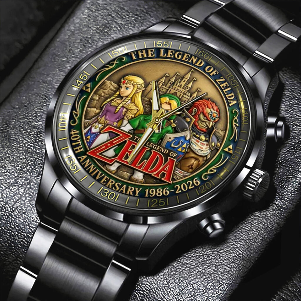 The Legend of Zelda 40th Anniversary Black Stainless Steel Watch - TANTN20249
