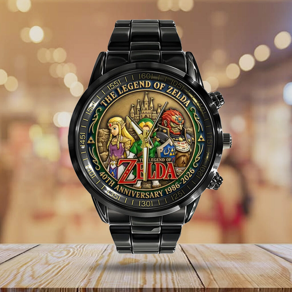 The Legend of Zelda 40th Anniversary Black Stainless Steel Watch - TANTN20249