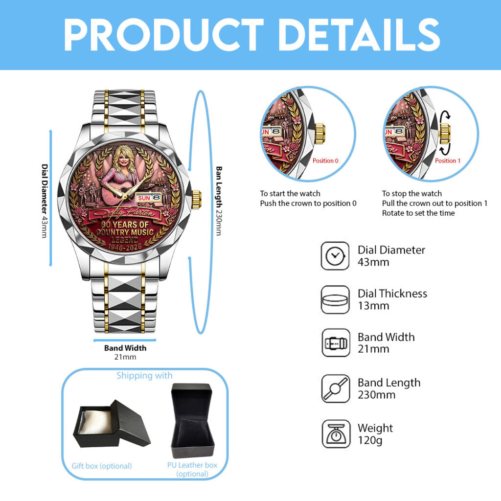 Dolly Parton 80th Anniversary Alloy Luxury Quartz Watch - TANTN20587