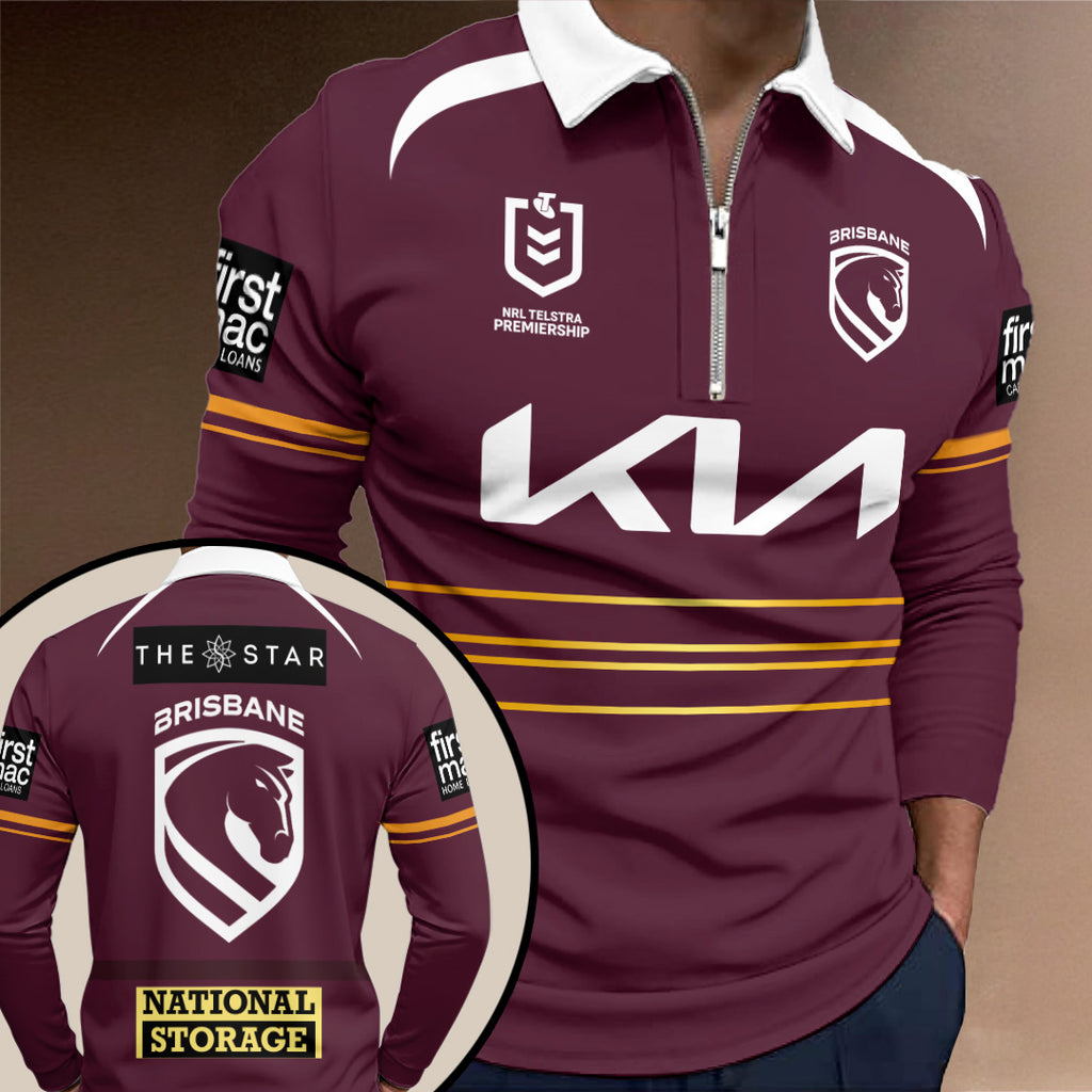 Brisbane Broncos 2026 Zip Polo Shirt – TANTN20668